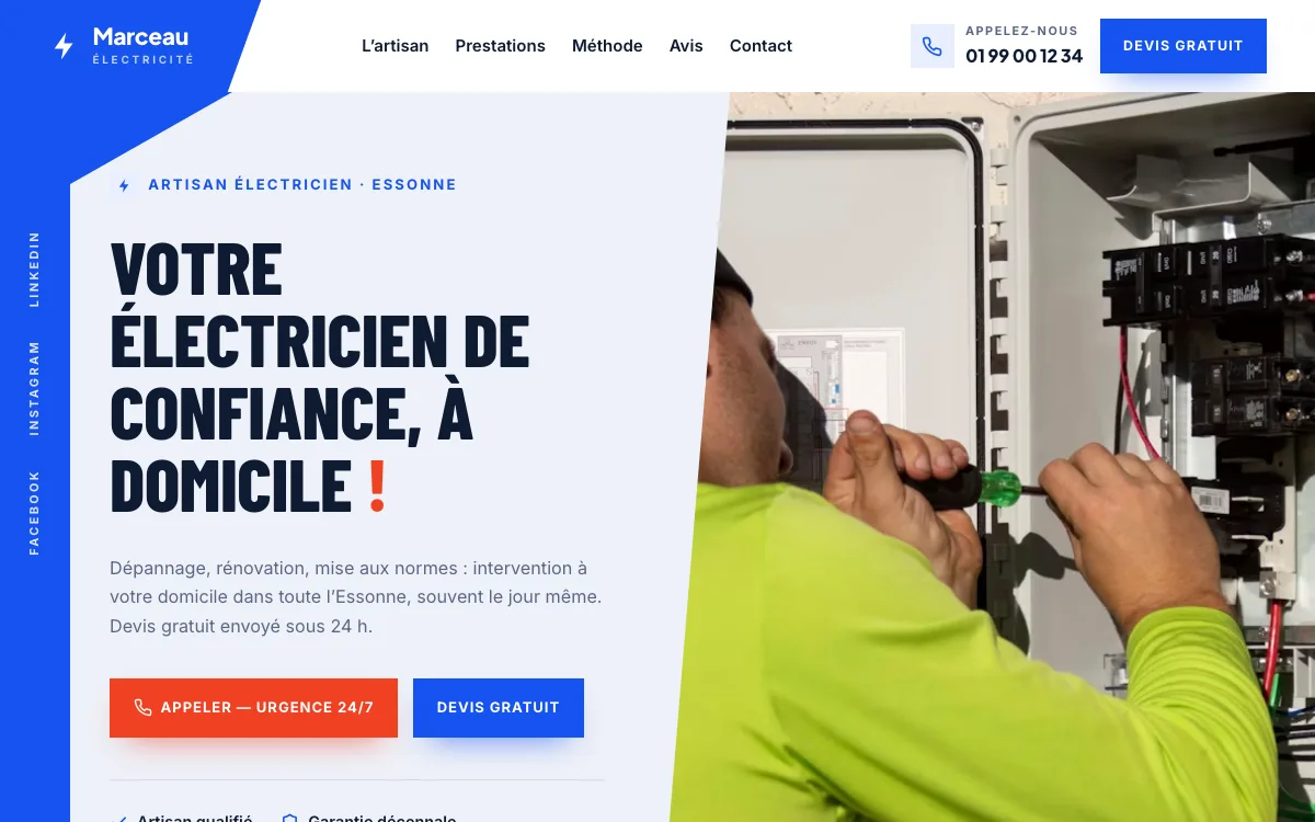 Page d'accueil — Marceau Électricité