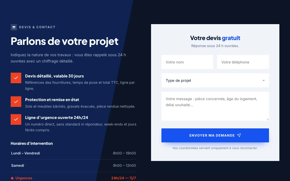Formulaire de demande de devis