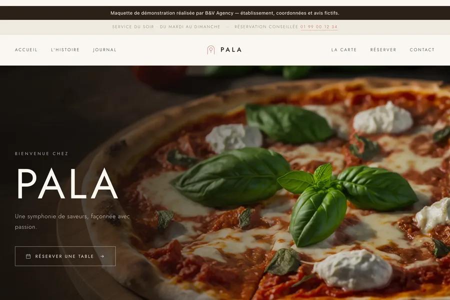 Réalisation PALA, pizzeria napolitaine